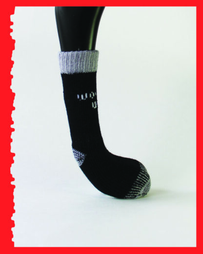 Greyhound Edition, Reinforced Foot, black/grey, side view.